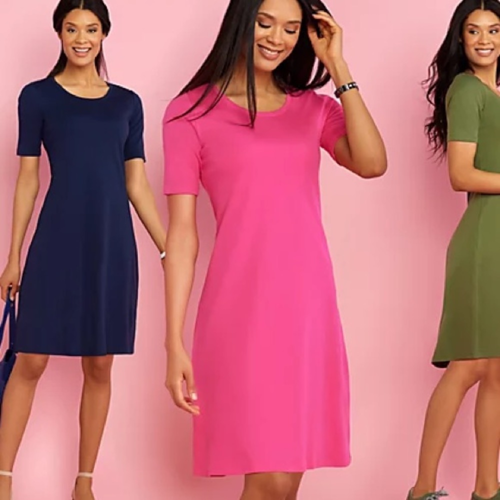 Isaac Mizrahi-Pima Cotton Elbow Sleeve Dress